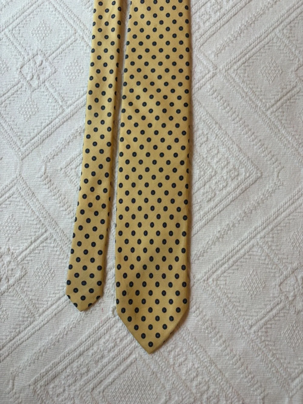 Talbott Silk Tie Schupp & Snyder Louisville Yellow Navy Geometric